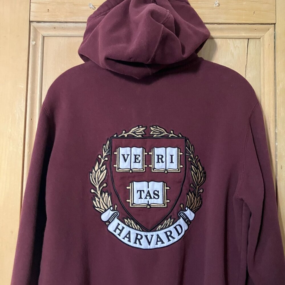 Champion Mens Harvard Double Sided Embroidered Spellout Hoodie Small Red SP EXC - Picture 11 of 11